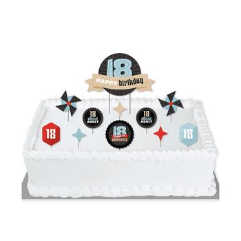 推荐Boy 18th Birthday - Eighteenth Birthday Party Cake Decorating Kit - Happy Birthday Cake Topper Set - 11 Pieces商品
