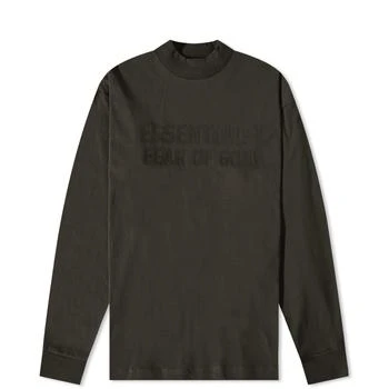 Essentials | Fear of God ESSENTIALS Long Sleeve Kids Logo T-Shirt - Off Black 5.9折