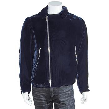 推荐Emporio Armani Mens Navy Velvet Zip Blouson Jacket, Brand Size 48商品