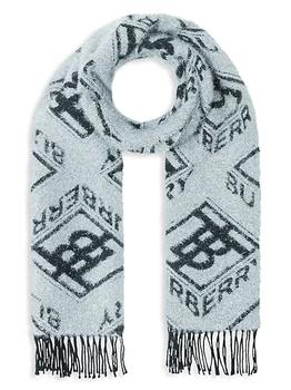 商品Burberry | Metallic Mongram Wool-Blend Scarf,商家Saks Fifth Avenue,价格¥2606图片