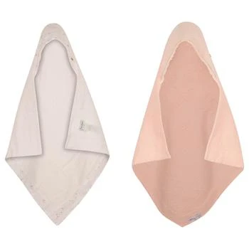 Tartine et Chocolat | Hooded towels set in white and pink,商家BAMBINIFASHION,价格¥1206
