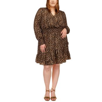 推荐Plus Size Julia Smocked Waist Animal-Print Dress商品
