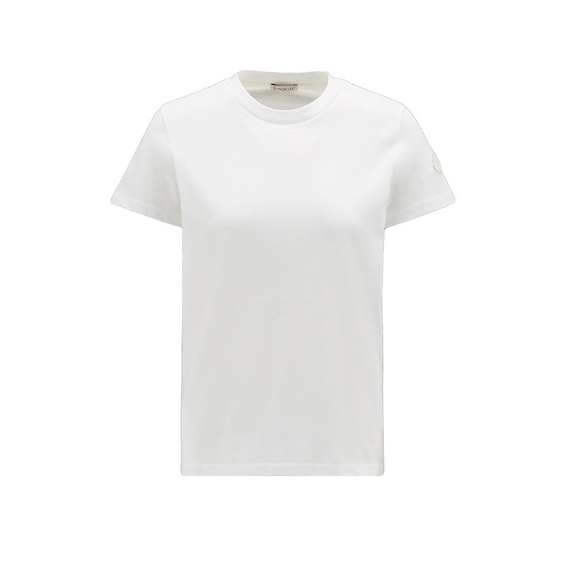 Moncler | 【预售3-7天】Moncler/蒙克莱 22年秋冬新款 女士蛋壳白色纯棉短袖T恤H20938C00005829HP033商品图片,7.9折, 包邮包税