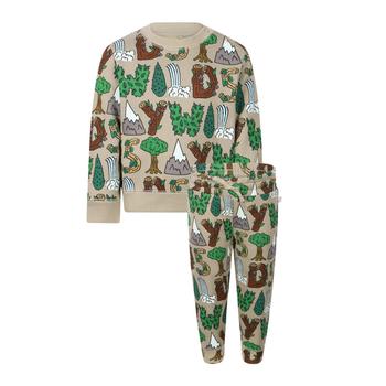 推荐Stay wild print organic cotton tracksuit in beige商品