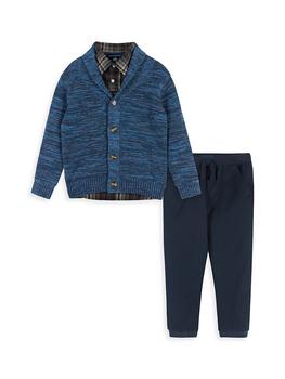 商品Andy & Evan | Baby Boy's, Little Boy's & Boy's 3-Piece Cardigan, Shirt & Joggers Set,商家Saks Fifth Avenue,价格¥590图片