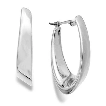 Macy's | Visor Hoop Earrings in 14k White Gold,商家Macy's,价格¥1844
