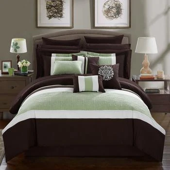 Chic Home Design | Keira 16 Piece Comforter Complete Bed In A Bag Quilted Embroidered Designer Embellished Bedding Set KING,商家Verishop,价格¥1269