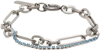商品SSENSE Exclusive Silver & Blue Paloma Bracelet图片