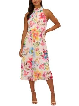 Adrianna Papell | Womens Halter Chiffon Halter Dress 5.9折