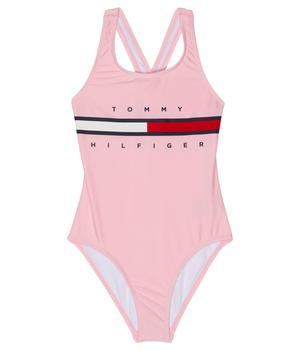Tommy Hilfiger | Classic Flag Logo One-Piece Swimsuit (Big Kids)商品图片,6.8折