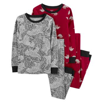 商品Carter's | Little Boys Dinosaur Snug Fit Top and Pajama, 4 Piece Set,商家Macy's,价格¥166图片