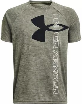 Under Armour | Under Armour Boys' Tech Split Logo Hybrid T-Shirt,商家Dick's Sporting Goods,价格¥90