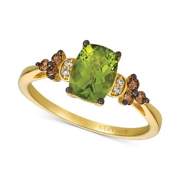 推荐Green Apple® Peridot (1-1/6 ct. t.w. ) & Vanilla and Chocolate Diamond (1/6 ct. t.w.) Ring in 14k Rose Gold (Also available in Deep Sea Blue Topaz™)商品