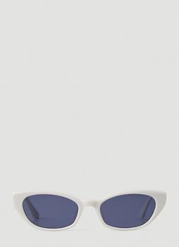 墨镜gm怎么选, GENTLE MONSTER | Pesh Cat Eye Sunglasses in White商品图片 