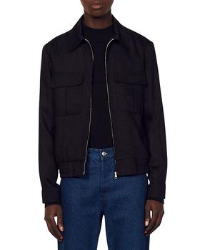 sandro leather jacket men, Sandro | Zip Front Jacket商品图片 4.8折, 独家减免邮费