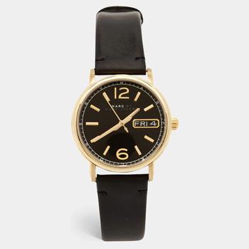 [二手商品] Marc Jacobs | Marc by Marc Jacobs Gold Plated Stainless Steel Leather MBM8651 Unisex Wristwatch 38 mm商品图片,6.3折