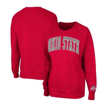 推荐Women's Scarlet Ohio State Buckeyes Campanile Pullover Sweatshirt商品