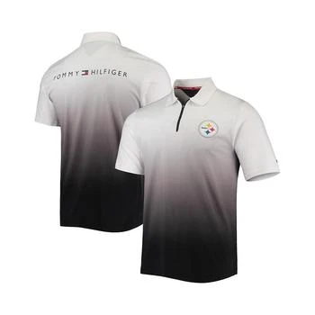 Tommy Hilfiger | Men's White, Black Pittsburgh Steelers Rory Quarter-Zip Polo Shirt 