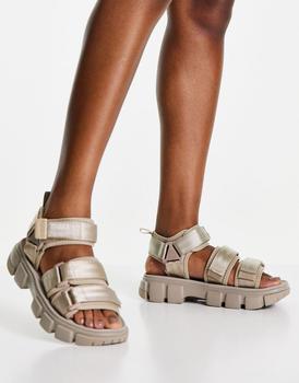 推荐Shaka Neo Bungy SF flat sandals with double strap in taupe商品