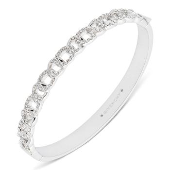 商品Givenchy | Silver-Tone Pavé Curb Chain Bangle Bracelet,商家Macy's,价格¥345图片