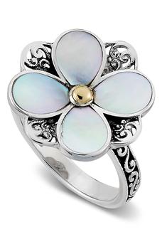 商品Sterling Silver & 18K Gold Mother of Pearl Flower Ring图片