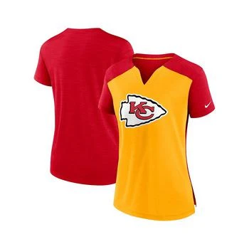 推荐Women's Gold and Red Kansas City Chiefs Impact Exceed Performance Notch Neck T-shirt商品
