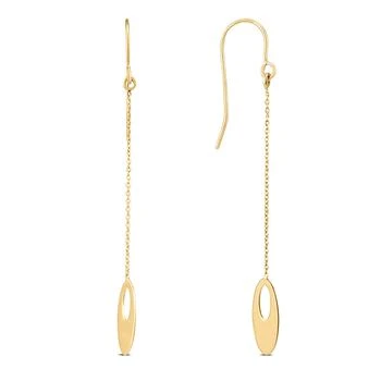 Monary | 10K Yellow Gold Flat Oval Bead Chain Drop Earrings,商家Premium Outlets,价格¥1002