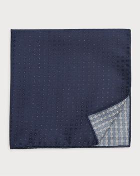 商品Men's Micro-Herringbone Silk Pocket Square图片