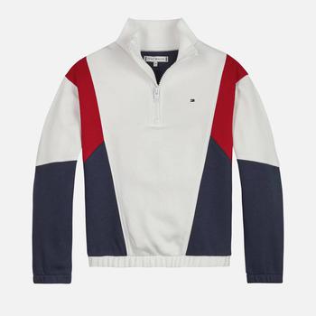 推荐Tommy Hilfiger Kids’ Colour-Block Half Zip Cotton-Blend Jersey Sweatshirt商品