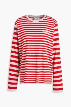 Ganni | Striped organic cotton-jersey top 3.0折起