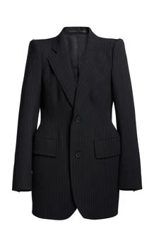 推荐Balenciaga - Pinstriped Twill Hourglass Jacket - Black - FR 42 - Moda Operandi商品