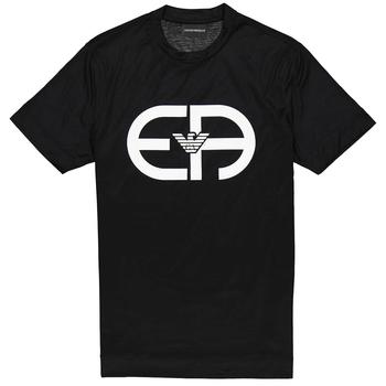 product Emporio Armani Mens Black Logo-print Short-sleeve T-shirt image