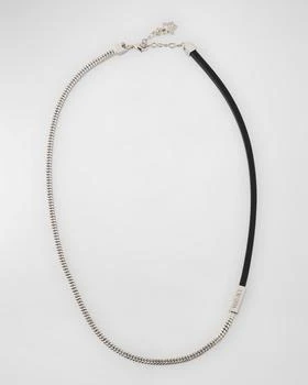 Versace | Men's Metal and Leather Chain Necklace,商家Neiman Marcus,价格¥4552
