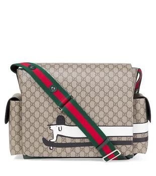 Gucci | 婴幼儿 — GG帆布皮革妈咪包,商家MyTheresa CN,价格¥18086