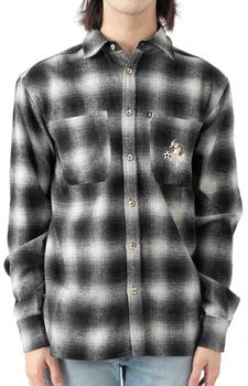 推荐Bobby Flannel Button-Up Shirt - Black商品