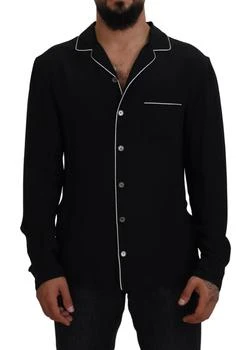 Dolce & Gabbana | Dolce & Gabbana Black Silk Pajama Top Shirt,商家SEYMAYKA,价格¥2687