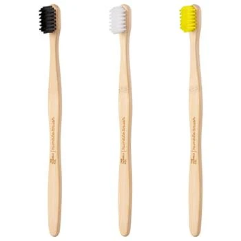The Humble Co | Pack of 3 sensitive bamboo toothbrush in black white and yellow,商家BAMBINIFASHION,价格¥127