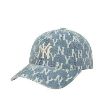推荐【享贝家】ZY-（预售款）MLB 复古老花刺绣LOGO棒球帽 鸭舌帽 男女同款 蓝色 32CPDM111-50U商品