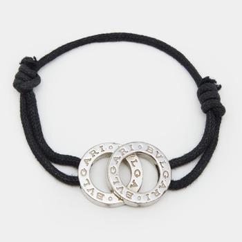 推荐Bvlgari Bvlgari Interlocking Circles Sterling Silver Adjustable Cord Bracelet商品