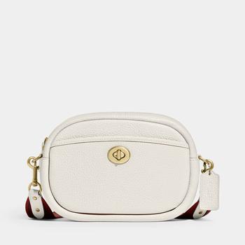 推荐Coach Women's Soft Pebble Leather Camera Bag - Chalk商品