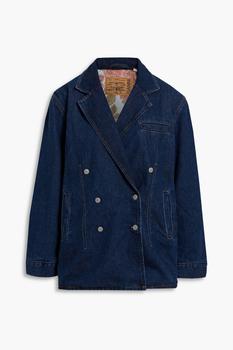 商品Ganni | Double-breasted denim jacket,商家THE OUTNET US,价格¥1532图片
