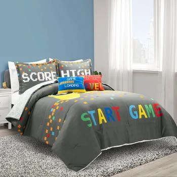 Lush Decor | Video Games Reversible Oversized Comforter Navy/Multi 4Pc Set Twin,商家Premium Outlets,价格¥1168