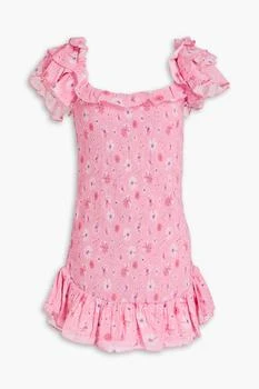 推荐Kodie shirred floral-print cotton mini dress商品