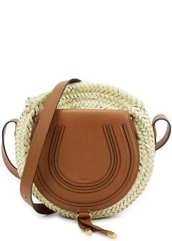 推荐Marcie raffia and leather saddle bag商品