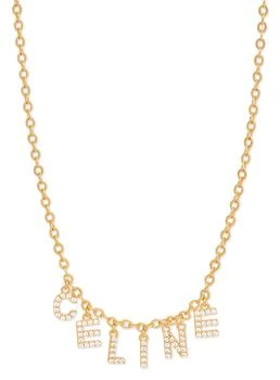 Celine | PARIS金色饰面黄铜和水晶水钻项链,商家24S,价格¥5738