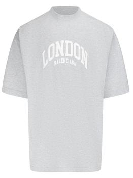 巴黎世家t恤怎么选, Balenciaga | BALENCIAGA Medium Fit T-Shirt Heather Grey/White商品图片 