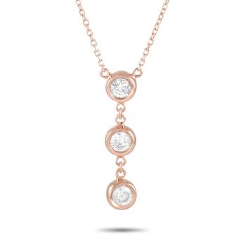 商品LB Exclusive | 14K Rose Gold 0.35 ct Diamond Pendant Necklace,商家Jomashop,价格¥4370图片
