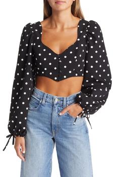 Topshop | Spot Corset Crop Top商品图片,4.8折