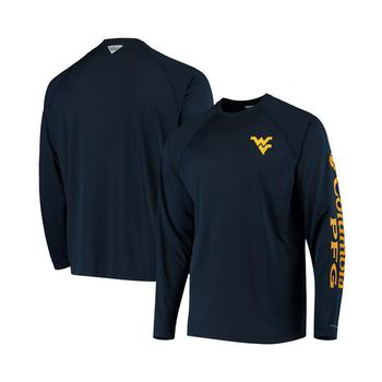Columbia | Men's PFG Navy West Virginia Mountaineers Terminal Tackle Omni-Shade Long Sleeve T-shirt商品图片,独家减免邮费