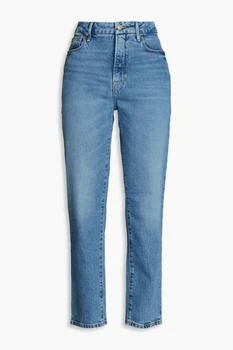 推荐Faded high-rise straight-leg jeans商品